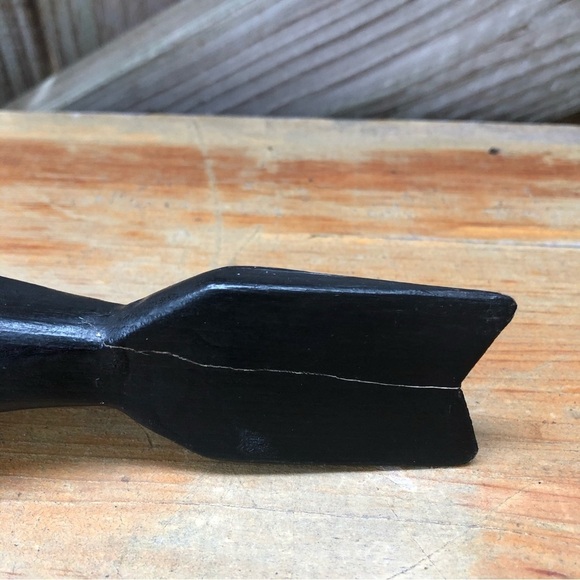 Vintage Handmade Black & White Orca Killer Whale Wooden Sculpture 15”L - Picture 6 of 7